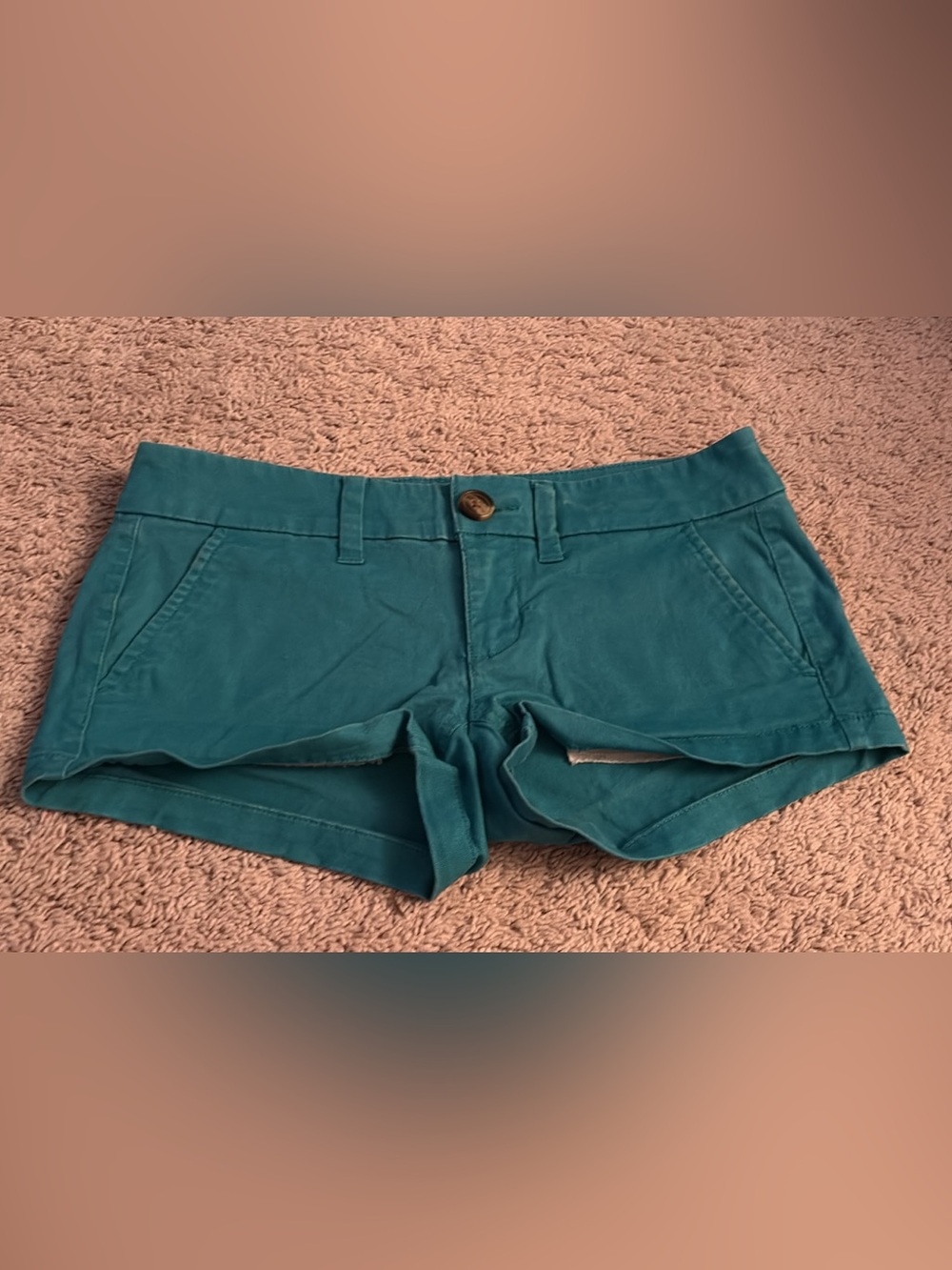 American Eagle Outfitters Teal Low-Rise Jean Shorts